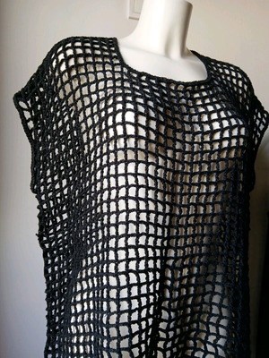 Black mesh blouse plus size like new