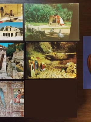 Greek postcards used, pack of 6 with tourist themes (1970-1980)
