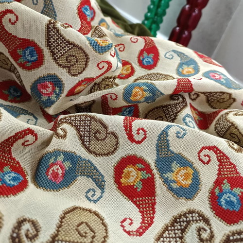 Antique Rotonda collectible embroidery used with Boteh paisley design
