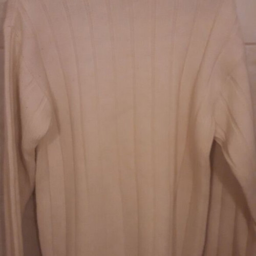 DKNY unisex knitted sweater with high collar used, off white