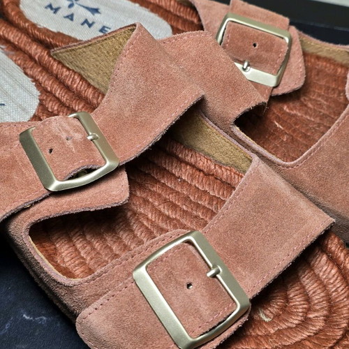 Manebi Nordic suede terracotta women's sandals like new