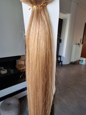 Natural hair weft No. 9.0 blonde 120×50cm new