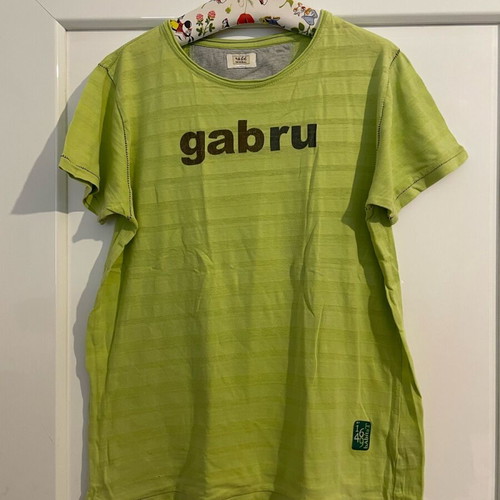 Gabru cotton t-shirt size XS used, green stripe