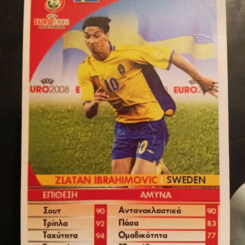 Zlatan Ibrahimovic Euro 2008 card like new