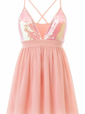 Babylon pink dress with sequins, size 14, new