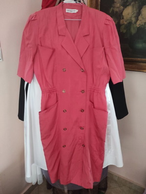 Vintage blazer dress silk and cotton, like new, size L, pink