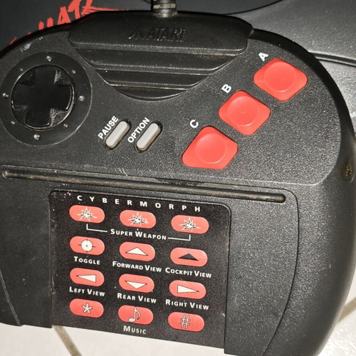Atari Jaguar console used with Cybermorph game and accessories