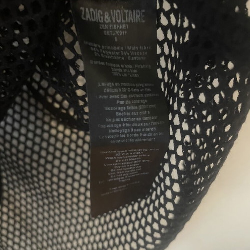 Zadig & Voltaire Black Mesh Henley Tank Top like new, size S