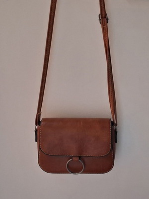 Women's crossbody bag genuine leather like new, brown