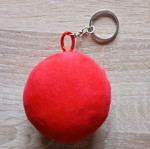 Keychain fuzzy face new red grumpy