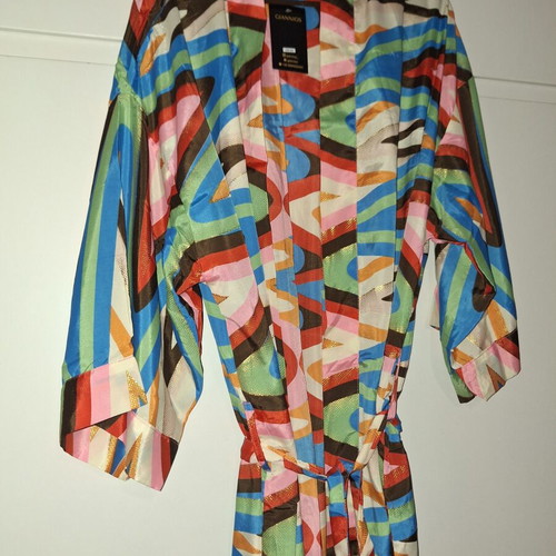 Kimono new, multicolor with gold, can be worn as dress