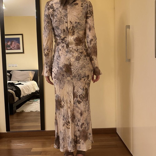 Zara dress with draped neckline and marble print new with tags