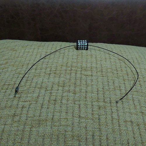 Tsoker necklace black cylinder with Swarovski like new