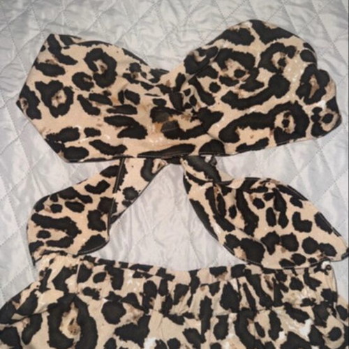 Leopard print two-piece set
