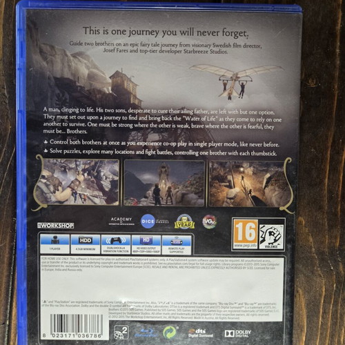 Brothers A Tale of Two Sons PS4 game, like new, rare collectible