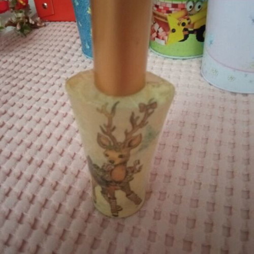 Decoupage Bottle Height 14 cm like new