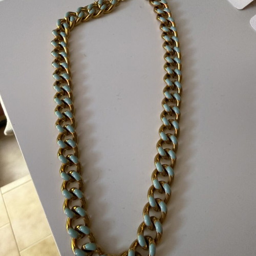 Necklace chain thick gold turquoise new