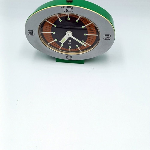 JAZ mechanical alarm clock table clock like new, 70s