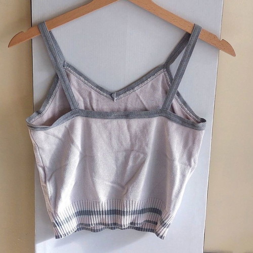 3Suisses (le Chouchou) romantic top, size Small, grey and pink