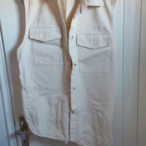 H&M denim vest spring beige like new, size M