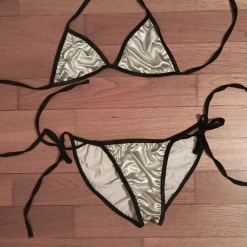 See-through top with bikini set