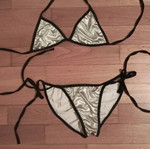 See-through top with bikini set