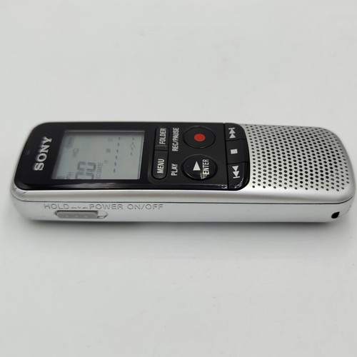 Sony ICD-BX140 voice recorder used with headphones
