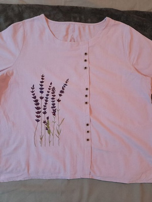 Comfortable women's cotton blouse, 4XL, purple