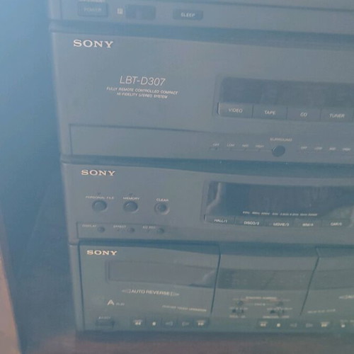 Sony sound system with turntable and dual cassette deck