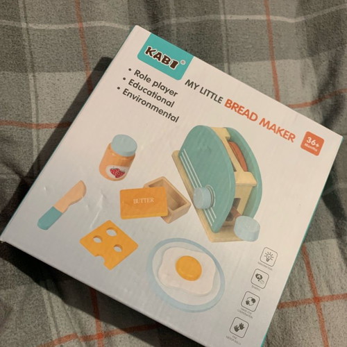 Wooden Play Set Pop Up Toaster With Accessories New