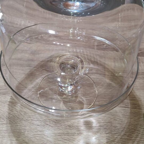 Glass cake stand with lid like new