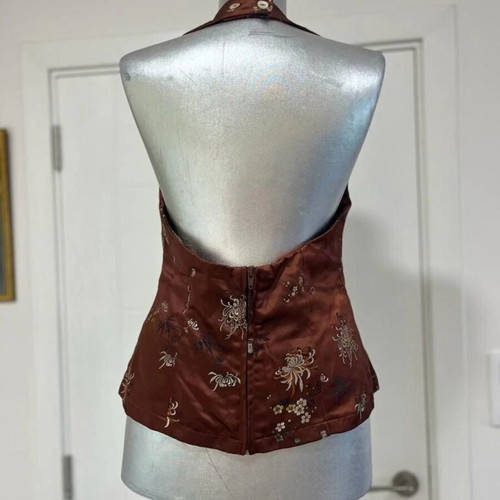 Hennes Collection Corset Style Satin Top size 40 like new, embroidered