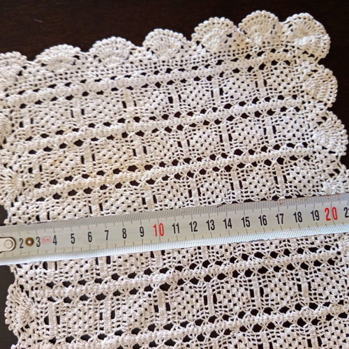 Set of 5 vintage crocheted napkins used, handmade and lace
