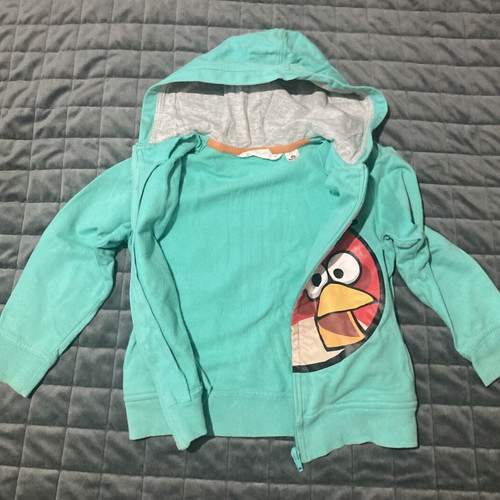 Angry Birds Kids Jacket like new, turquoise, H&M, sizes 110-116 cm