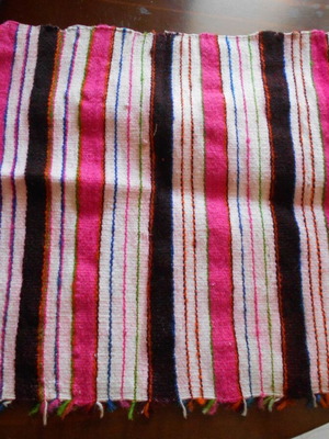 Folk art woven apron for small girl used 27x31cm