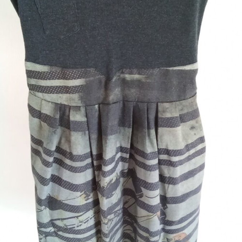Attrattivo mini dress used, grey and green, size S
