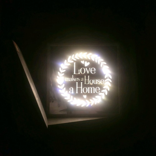 LED Lighted Frame 16×16 cm New with Wooden Frame
