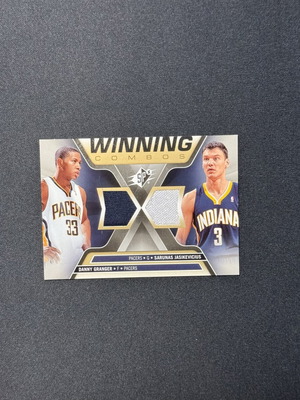 SPx 2006-07 Winning Combos Dual Jersey Memorabilia Card Sarunas Jasikevicius & Danny Granger like new