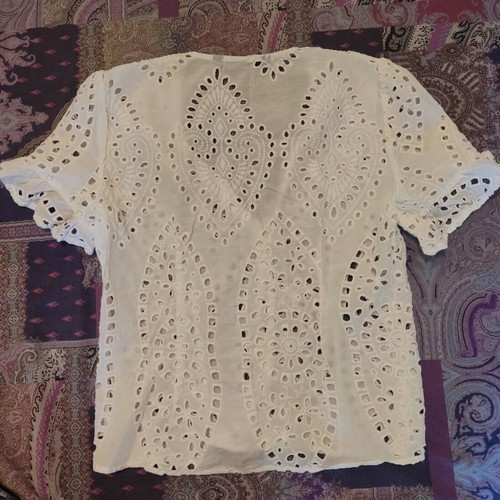 Zara embroidered short sleeve shirt white size S like new