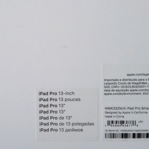 Apple iPadPro Smart Folio 13-inch box new, empty