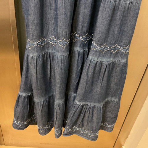 Long boho summer dress blue jean color like new, size L