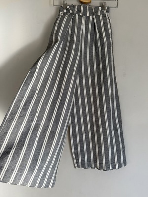 Pull&Bear striped high-waisted culotte pants XS like new, gray and white