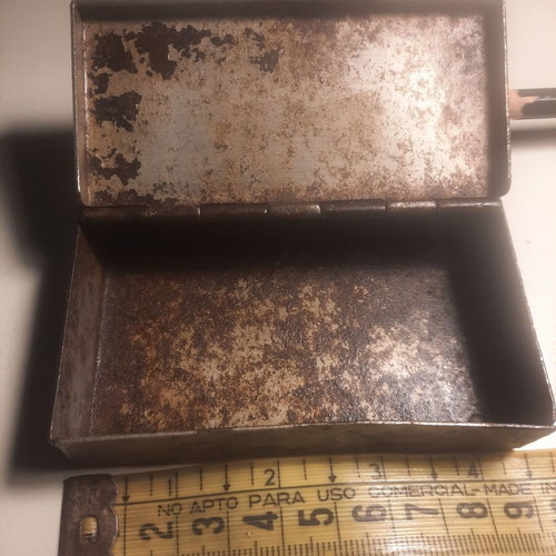 Three old boxes including Ottoman-era nickel-plated tobacco box