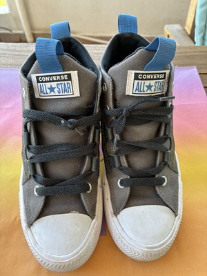 Converse All Star kids sneakers size 34, grey white blue
