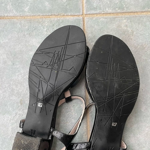 Women's black patent platform sandals size 37 used