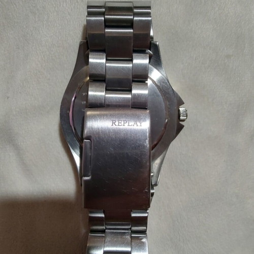 Replay Diver Style men's watch with stainless steel bracelet and date display