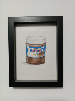 Merenda illustration with colored pencils, size A5, like new