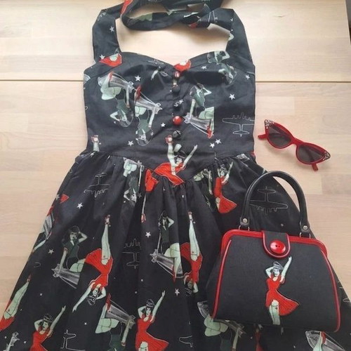 Hell Bunny Pin-up Halter Dress Size S like new