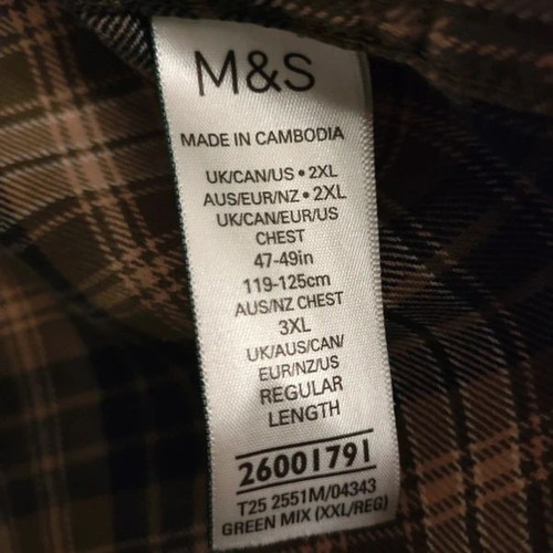 Marks & Spencer long-sleeve shirt XXL like new, beige brown