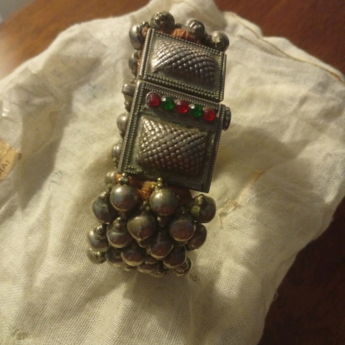 Gajre Antique Silver Bracelet from Rajasthan, used